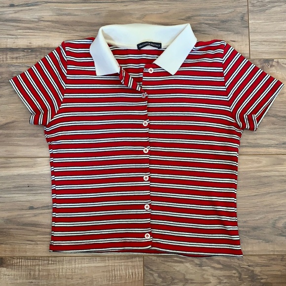 Brandy Melville Striped Collared Shirt - Picture 1 of 4
